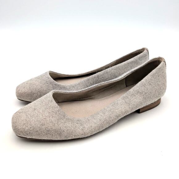 Toms Briella Shimmer Twill Slip-On Ballet Flats Women's Natural Size US8 EU38.5 - Picture 1 of 10